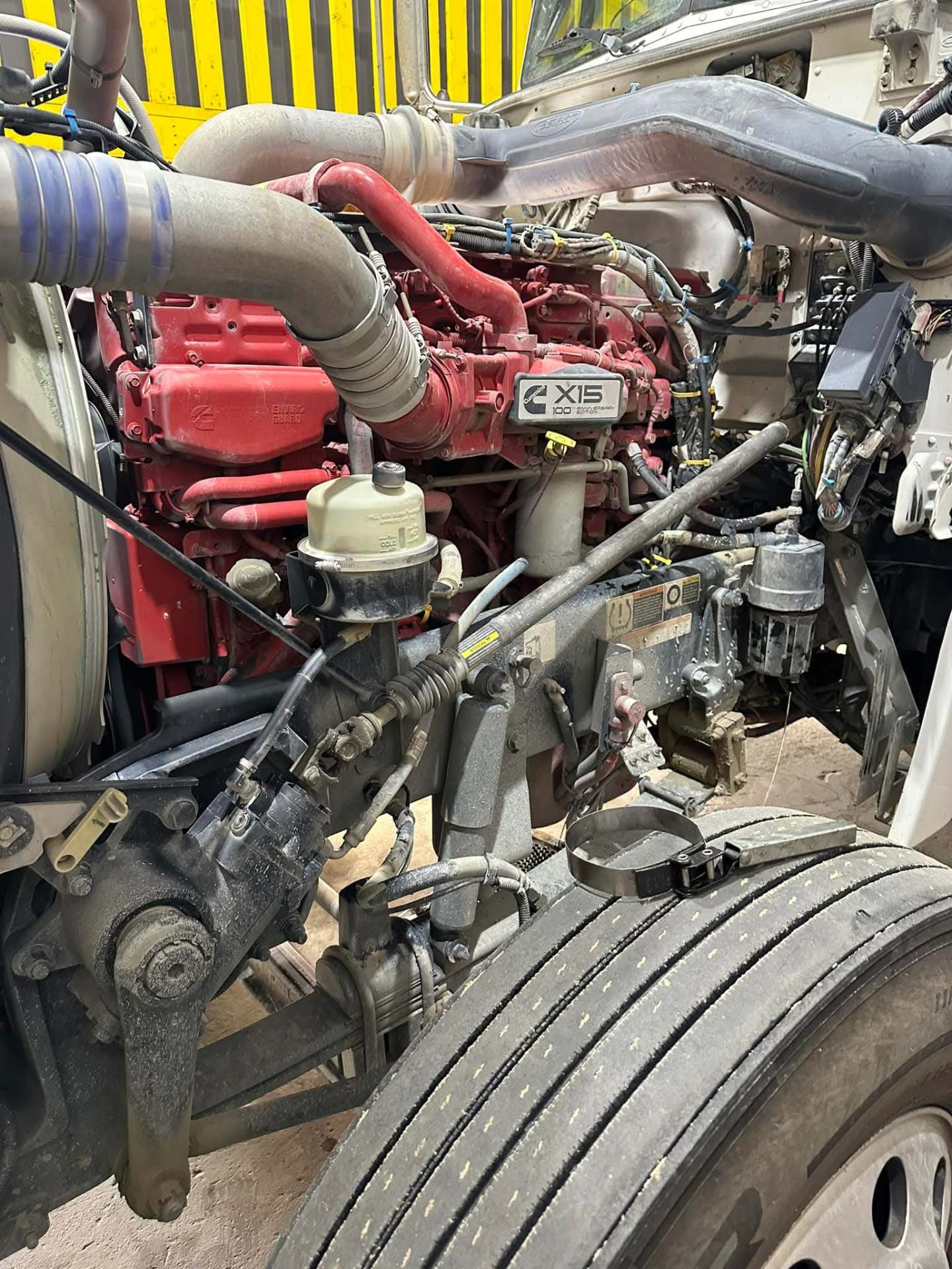 Cummins X15 diesel engine under repair